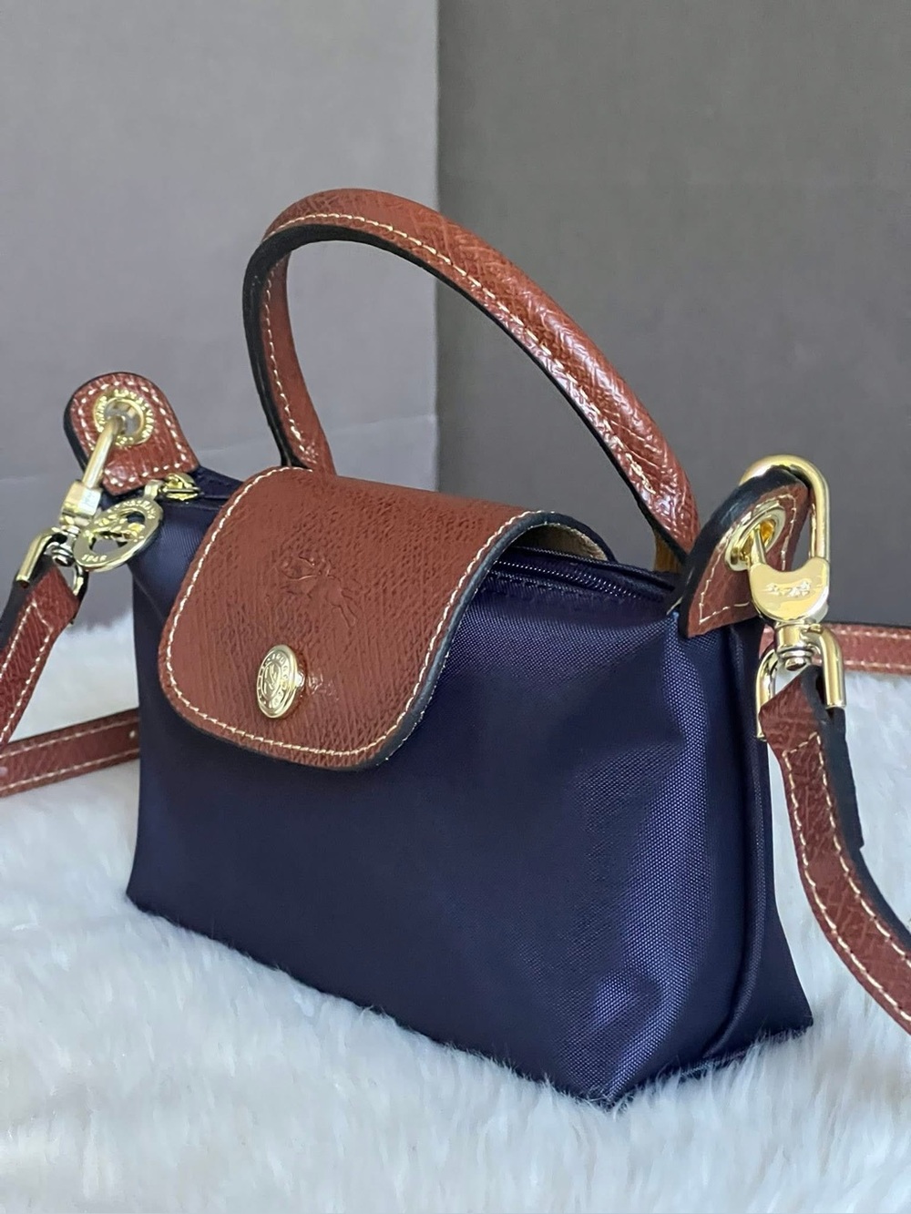 Longchamp XS Le Pliage Original Pouch with Strap - Picture 3 of 13